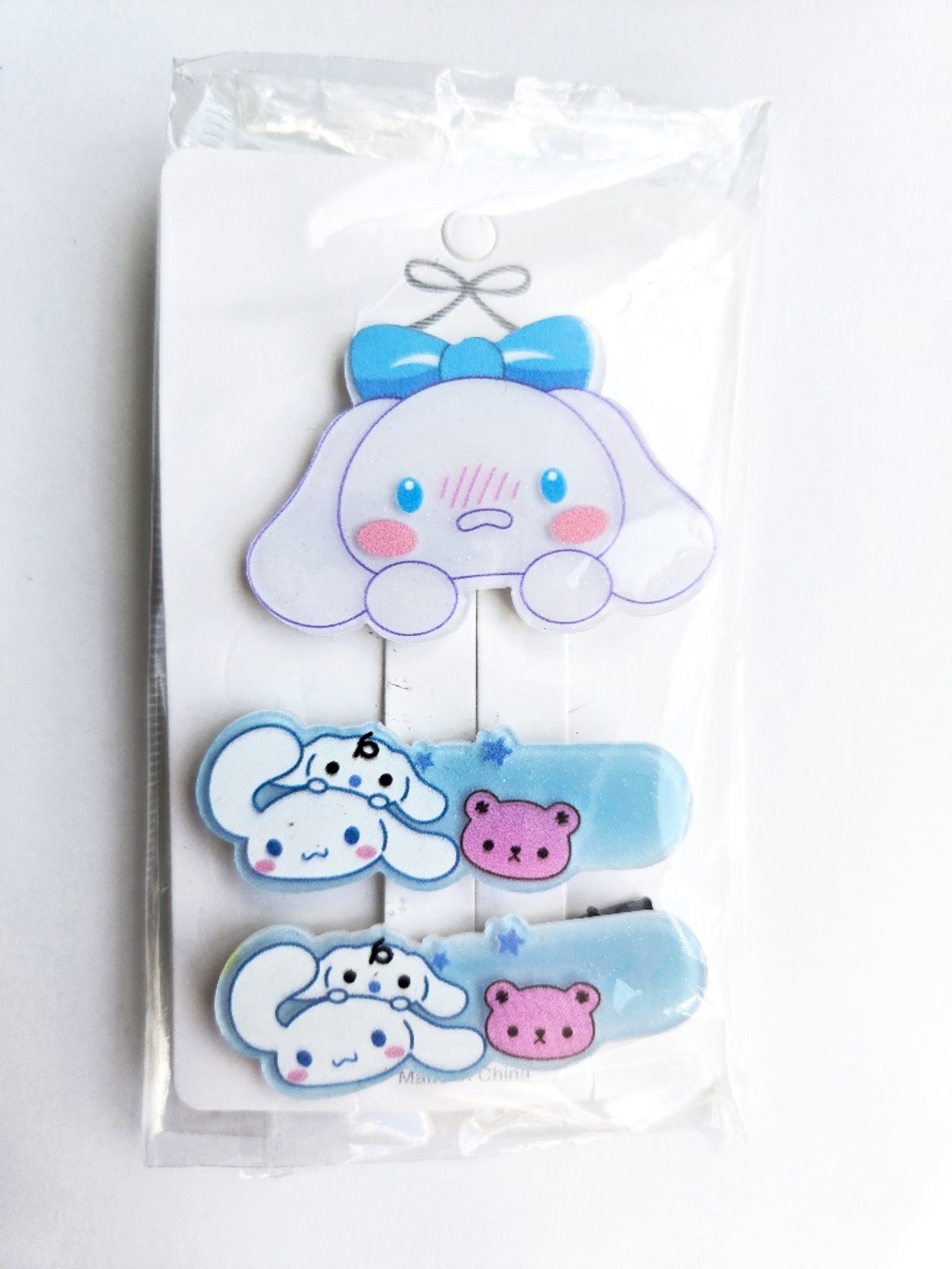3PC. Cinnamoroll & Pink Bear Kawaii Hair Clip Set